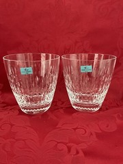 NIB’s FLAWLESS Exquisite HOYA Glass Pair DOUBLE OLD FASHION DOF Crystal TUMBLERS