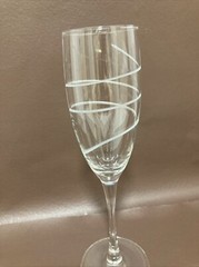 Swirl Etched Champagne Flutes 8.75″ Tall Pair
