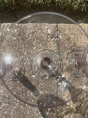 3 Vintage Crystal Wine Glasses Lead Free With Beautiful Stem. Elegant