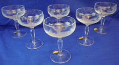 Wildlife Hunting Man Cave Crystal Set of 6 Sherbet Champagne 5¼» NWT Germany(Y7)