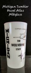 Vintage Hazel Atlas Souvenir Tumbler MICHIGAN Milkglass