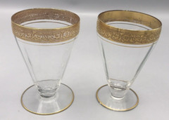 Tiffin Franciscan Minton Tumblers Footed Clear 4 oz 14196 Vintage Lot of 2