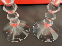 BACCARAT France Two VEGA Glass Crystal CHAMPAGNE FLUTES Goblets Stems
