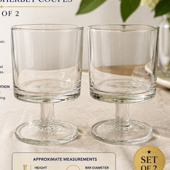 Vintage Dansk Karin Champagne Coupe Glasses Clear Mid-Century Set of 2