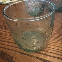 Anchor Hocking 5 Green Embossed Oak Leaf & Acorn Short Rocks Glass Tumblers
