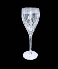 Vtg DaVinci Pisa Floral Wine Glass Water Goblet Stemware 7¾» Etched Da Vinci A+!