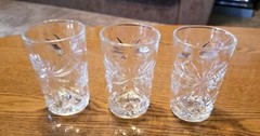 7 Early American Prescut Tumblers Anchor Hocking 4 oz Juice Glasses 4″x2.5” EAPC