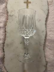 Vintage large 8 oz Longchamp Cristal D’Arques Crystal Wine Glass 2 available