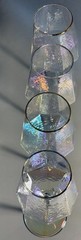 Set of 4 Hammer Pattern Pearl Luster 9.24” Wine / Water Goblet Crystal
