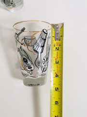 Vintage Libbey Curio Highball Glasses MCM Musical Instruments Set of 5