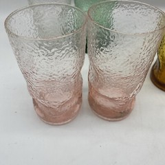 Vintage Bark Textured Dimpled Glasses Tumblers Mid Century