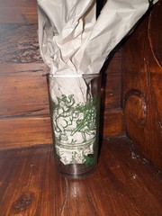 Vintage Mid-Century Green Circus Parade Glass Tumbler Mold #26 Novelty Highball