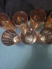 Vintage Culver Cannella 22K Gold Filigree Hollywood Regency MCM glasses Set 7