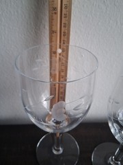 4 PRINCESS HOUSE CRYSTAL HERITAGE ETCHED WINE STEM GLASS 9 FL OZ 1980’S