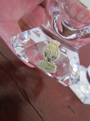VTG Nachtmann Crystal Footed Tumblers Set 4 Hand Cut Stars Germany Bleikristall