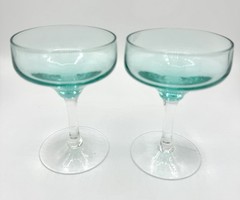 Two Vintage Mid-century Modern Japanese Sasaki Harmony Champagne Sherbet Glasses