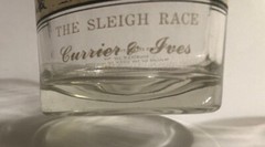 2 Vintage, Currier & Ives Winter Scene Glasses, The Sleigh Race, Getting Ice