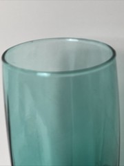 Vintage Cristar Rioja Electric Blue Teal Glass Tumbler 6” 16oz 8 Facets Aqua