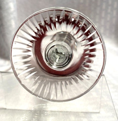 BOHEMIAN STYLE WINE GLASS 7 5/8″ AMETHYST PURPLE CUT TO CLEAR CRYSTAL BOHEMIA