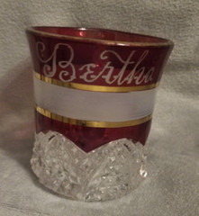 3″ Cranberry Glass «BERTHA» 1908 Cut Crystal Glass