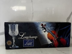 SET of 6 Cristal D’Arques Longchamp Goblet Wine Glass Wedding Made In France New