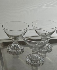 3 Anchor Hocking Berwick Boopie Champagne Coupes 3.5″ made in USA 1950s mid cent