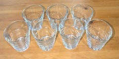 Set of 7 Clear Low Ball Whiskey Rocks Barware Water Glasses 3″ Tall Restaurant