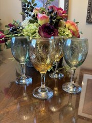 ITALIAN WINE STEMMED GLASSES CRISTALLERIA F.LLI FUMO HAND MADE ITALY