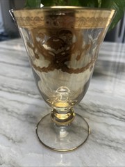 Interglass Italy Crystal Wine Glass 24 Gold Trim