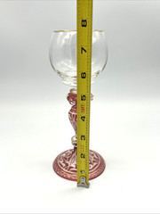 Antique Bohemian Moser Harrach 7 1/2″ Enameled WINE GLASS Goblet Roemer
