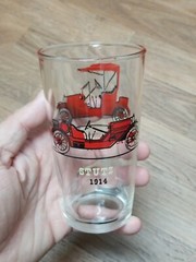 Set of 4 Rare Vintage Antique Classic American Cars Tumbler Glasses