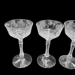 Rock Sharpe Halifax Stem 3005 Set of 5 Liquor Cocktail Etched Crystal Glass