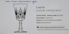 8 Wine Goblets «Laurie» by ROYAL CRYSTAL ROCK Cut Glass
