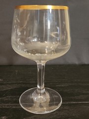 Set Of 9 JG Durand Short Stem Gold Rim Wine Glasses Cristal D’Arques Durand