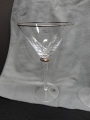 3 Ultra Large Bella Lux Glasses Wedding Toast Martini Cosmo Wine Optic Paneled