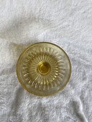 Bartlett Collins MANHATTAN Bulls Eye Yellow Glass Sherbet Stemmed 3 1/2″