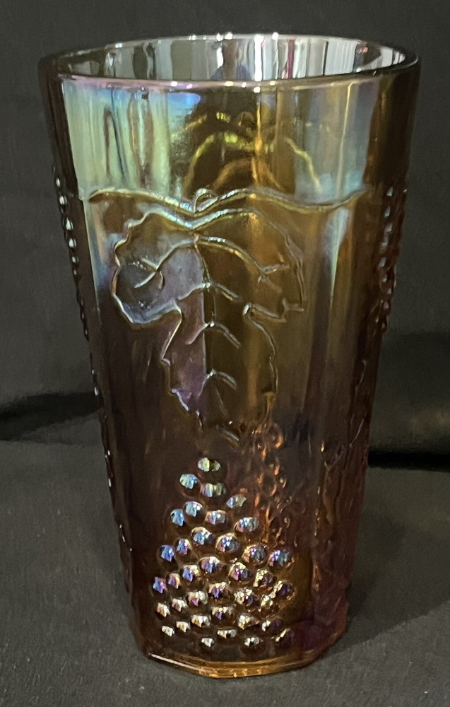 VINTAGE Imperial Amber Marigold Carnival Grapes Glasses – Iridescent