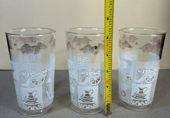 Vintage Anchor Hocking Water Juice Glasses Colonial Days Americana – Set Of 3
