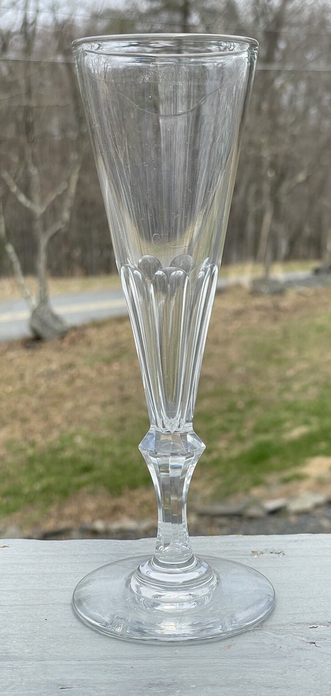 7 1/4″ Antique – Vintage Elegant Paneled Drinking Glass Stemware Champagne Toast