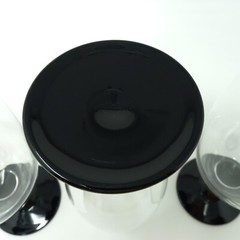 Water Goblet Domino Signature Black Flare Stem Luminarc Cristal D’Arques 4 Pc