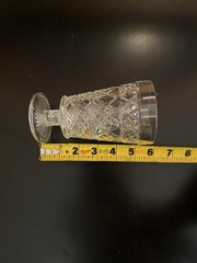 Set of 6 Vintage pressed glass goblets & matching set of 5 champagne/sherbet set