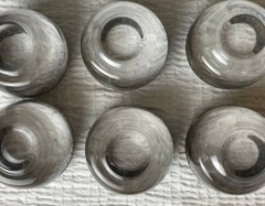 6 MCM DOROTHY THORPE ROLY POLY SILVER FADE EMBOSSED GLASSES LOWBALL WHISKEY TRAY