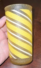 Mid-Century Modern Candy Stripe Frosted Texture Multicolor Tumbler Glasses – 6PC