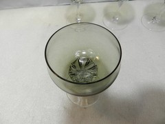 4 Sasaki Hawthorn Smoke Black/Gray Coronation Stim 4.5″ Tall Wine Glasses B31K