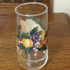 Vintage Oneida Fruit Motif Glasses Set of 7 Grape Pear Lemon MCM