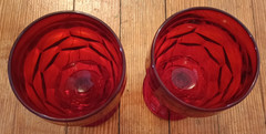 Vtg lot 2 Viking Georgian Ruby Red Glass 6900 Wine Goblet 57.5″ Stemmed Chalice