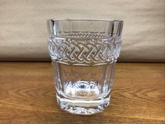 HEAVY 24% Austrian lead crystal Double Old Fashioned tumbler, braid motif