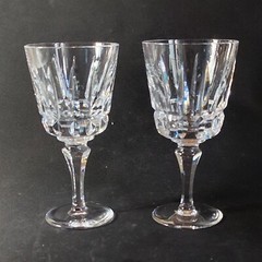 ATLANTIS LISBON WATER GLASSES, Cut Lead Crystal, 6 3/4″, 10 oz, PORTUGAL, 2PCS
