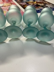 Set of 6 Vintage Libbey Z Stem Glasses Frosted Satin Pastel Wine Drinkware Party