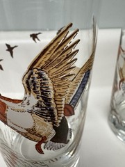 Vintage Libbey Set Of 4 Game Birds Cocktail High Ball Glasses